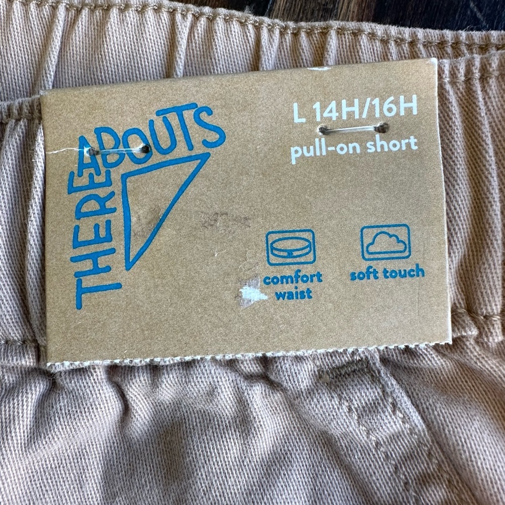 NWT Thereabouts Pull-On Drawstring Shorts, Big Boy's Size L H, Beige - Picture 5 of 5